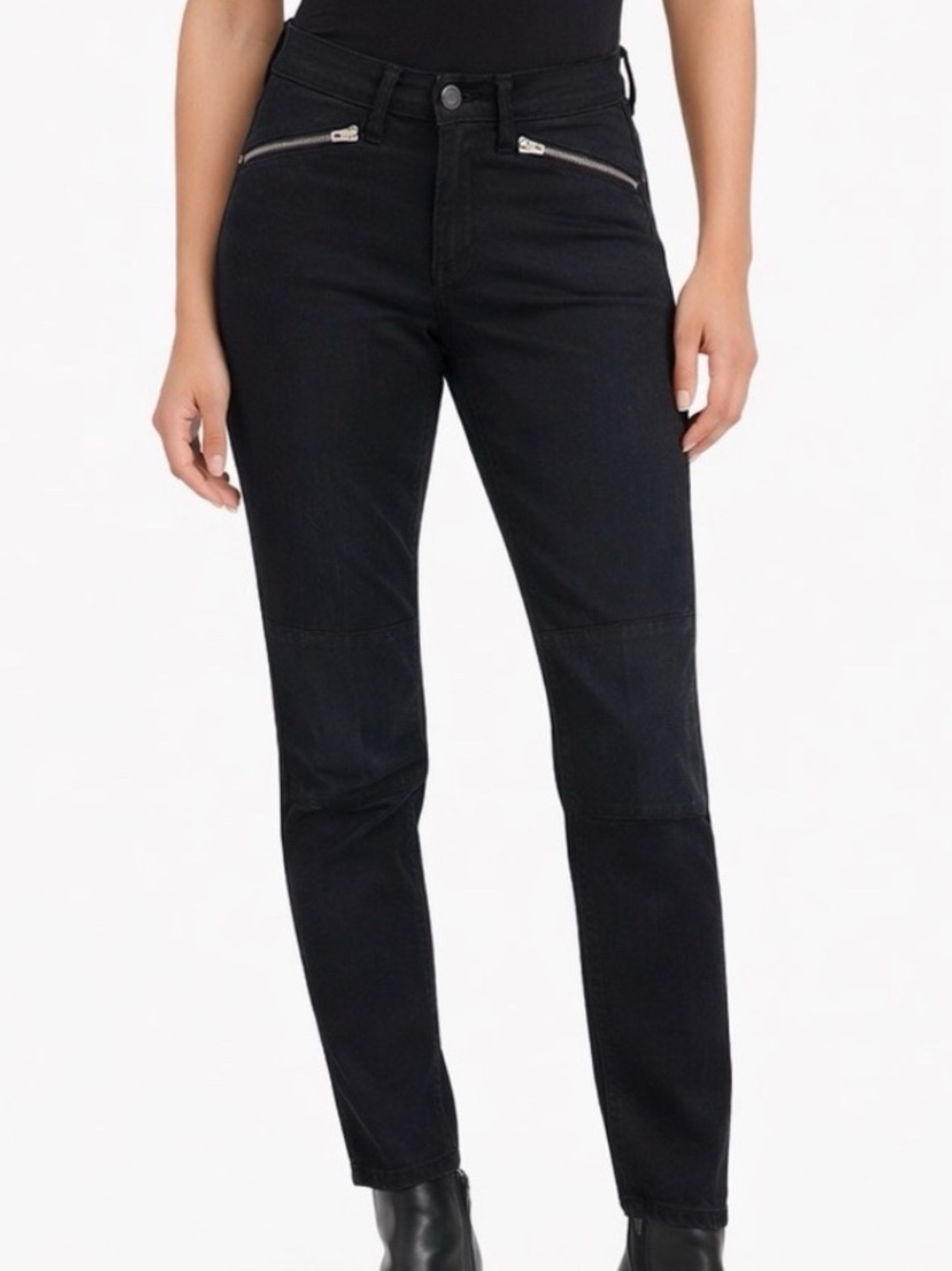 rag & bone Black Skinny Moto Jeans Zipper Pockets Women’s Sz 24 Bikercore Edgy